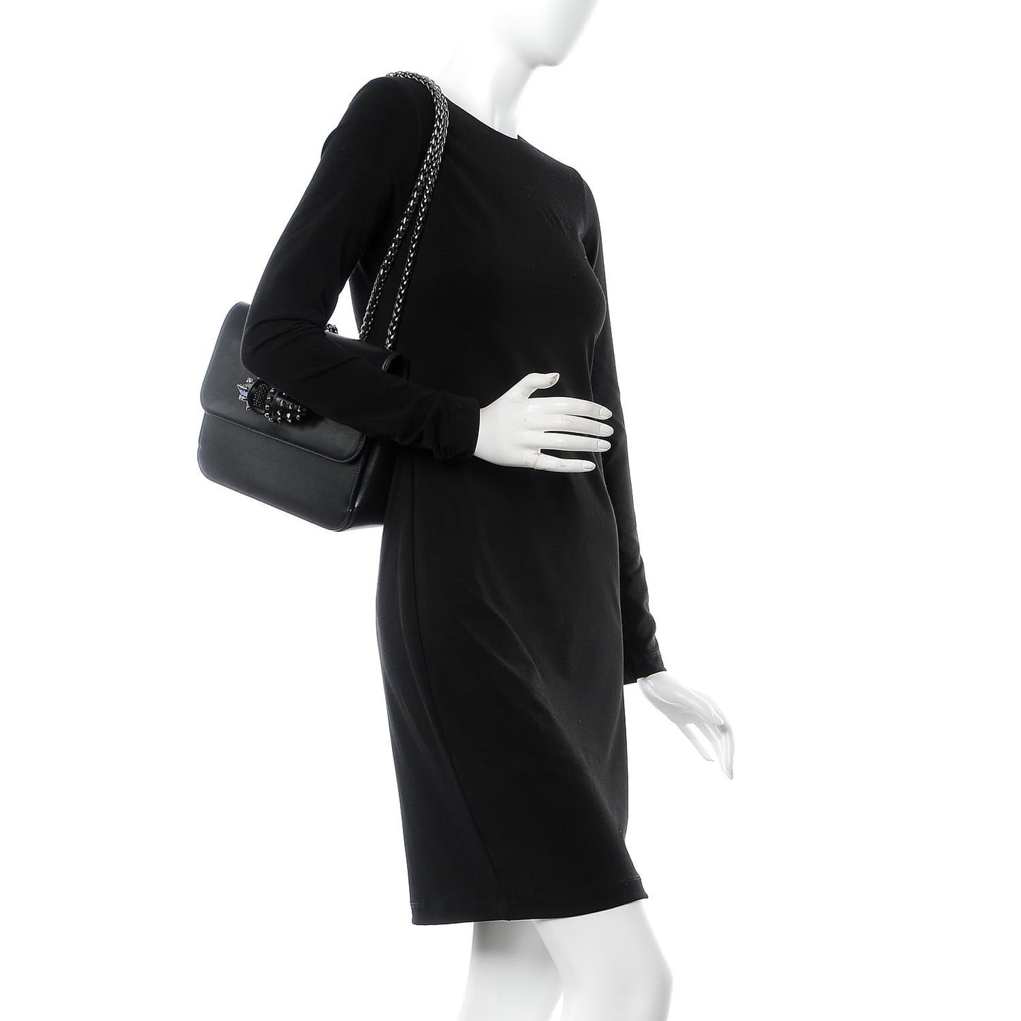 Calfskin Small Sweety Charity NV Shoulder Bag Black
