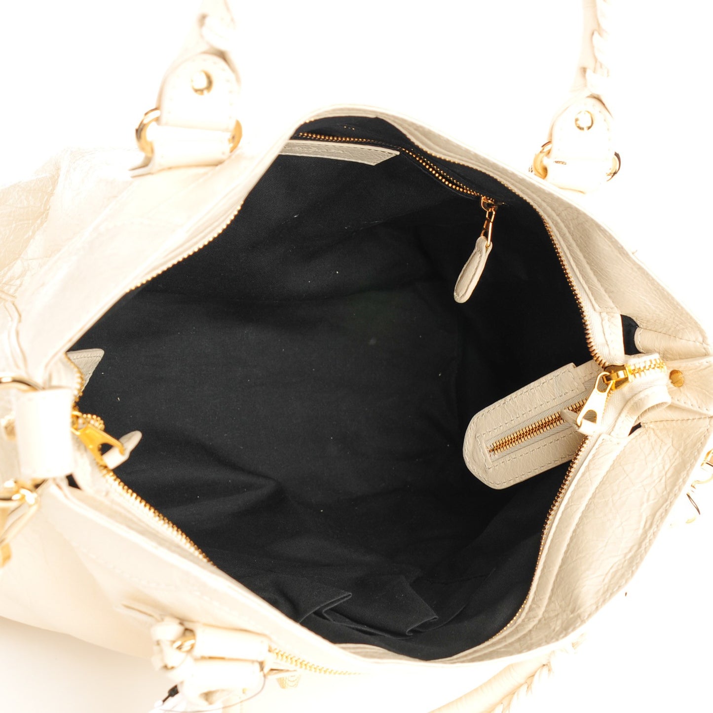 Agneau Giant 12 Gold Hardware Velo Blanc Creme Light Craie