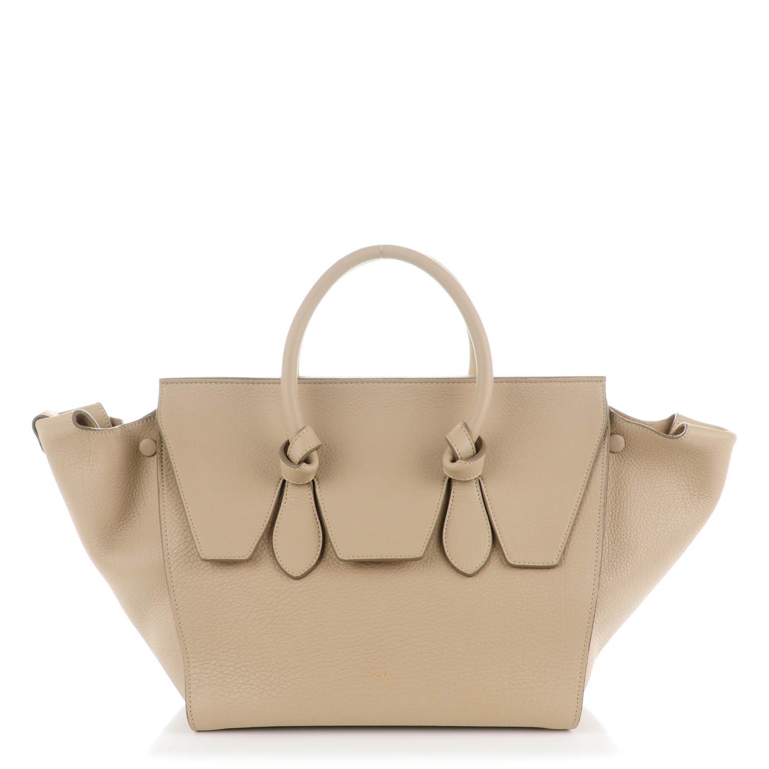 Celine Crisped Calfskin Small Tie Knot Tote Light Taupe 1 of 8