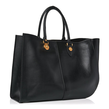 Versace Calfskin Medallion Tribute Tote Black 3 of 13