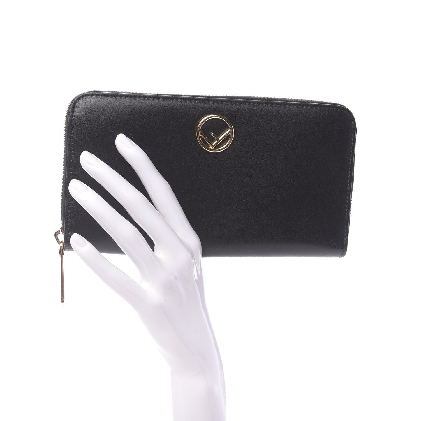 Vitello Liberty Lucido F is Fendi Zip Around Wallet Black