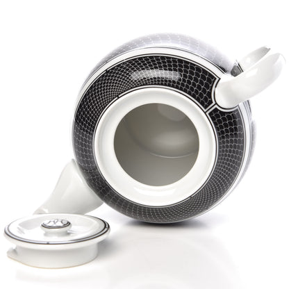 Hermes Porcelain H Deco Teapot Black 5 of 9