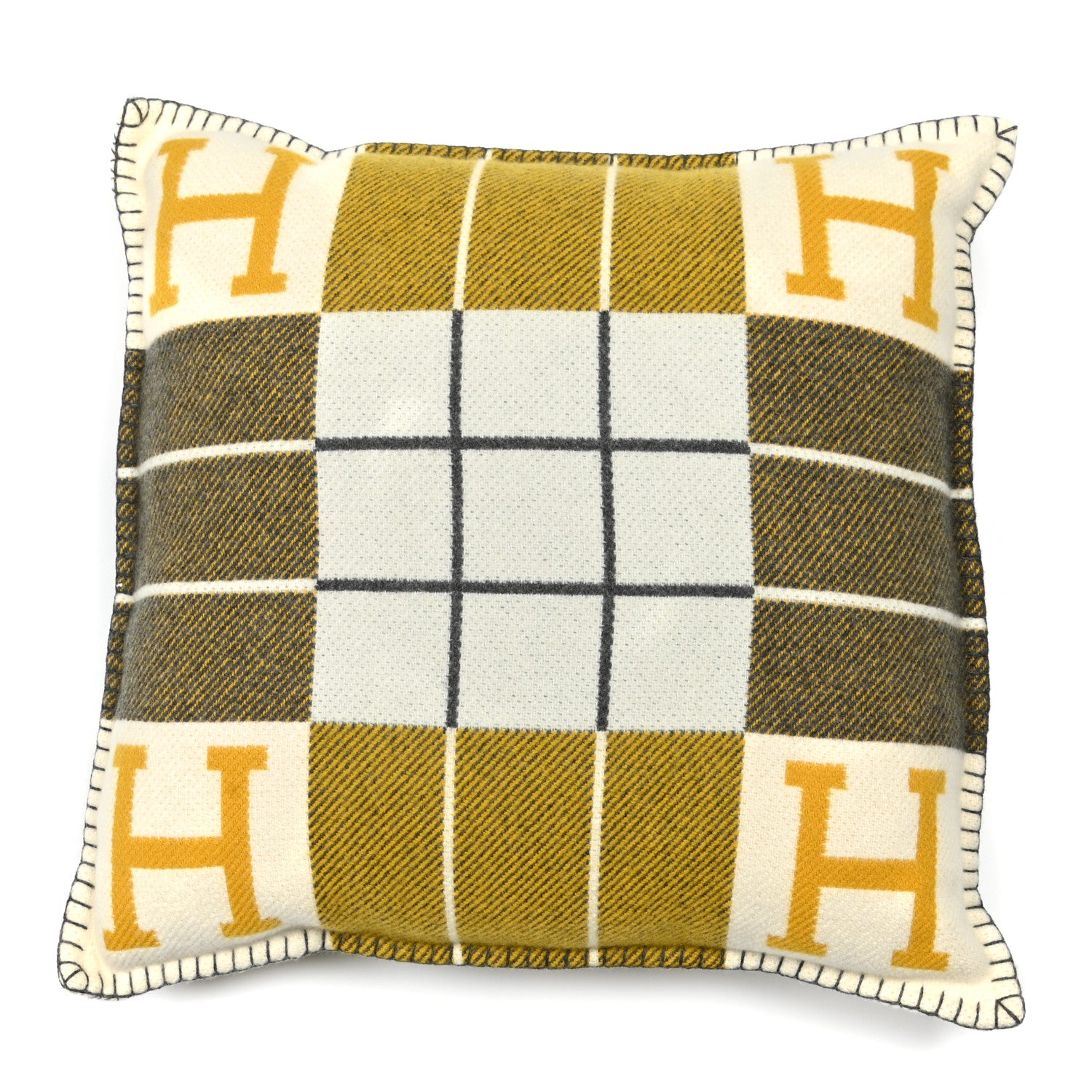 Hermes Wool Cashmere Avalon III Pillow PM Gris Soleil 1 of 3