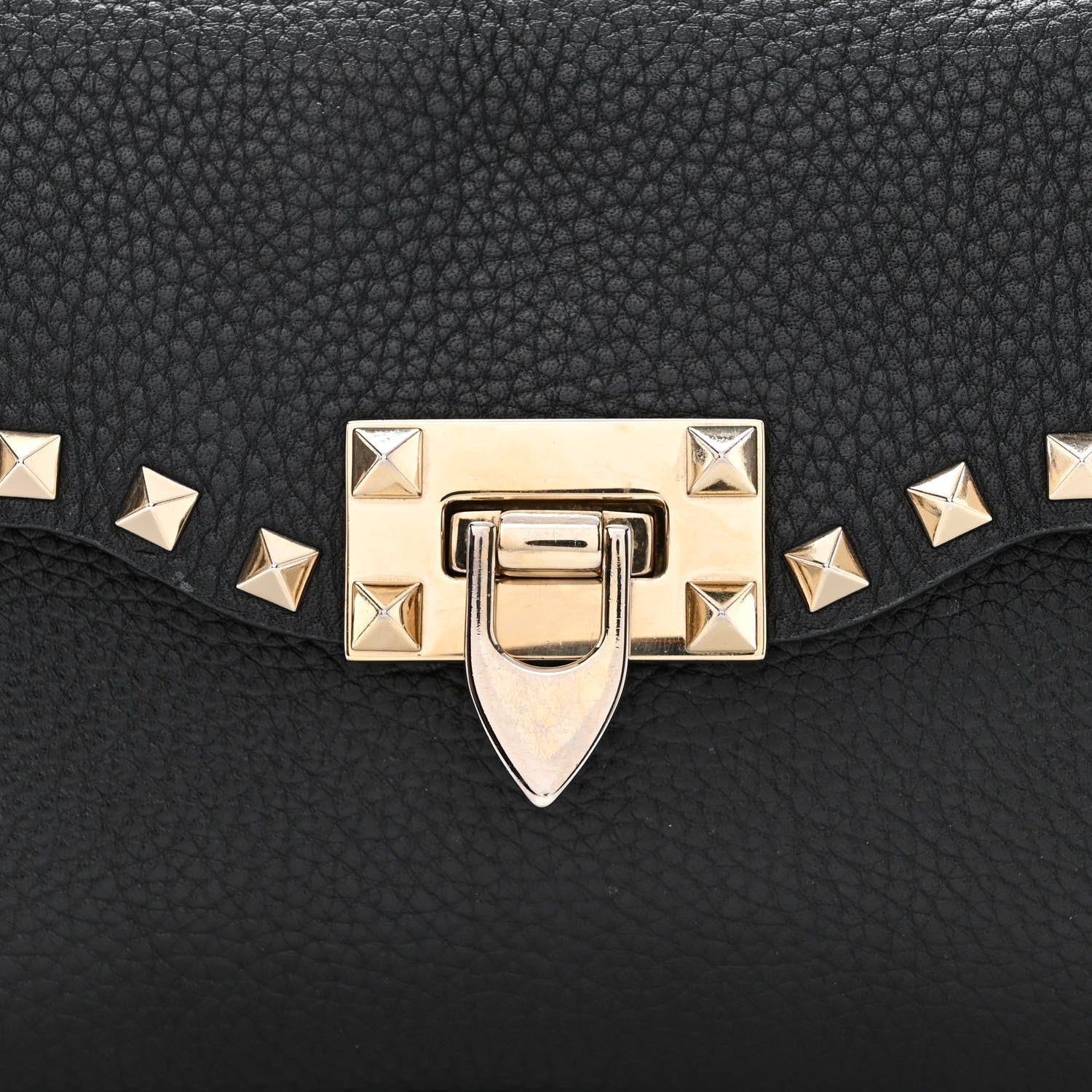 Valentino Garavani Pebbled Calfskin Medium Rockstud Flip Lock Crossbody Bag Black 8 of 10