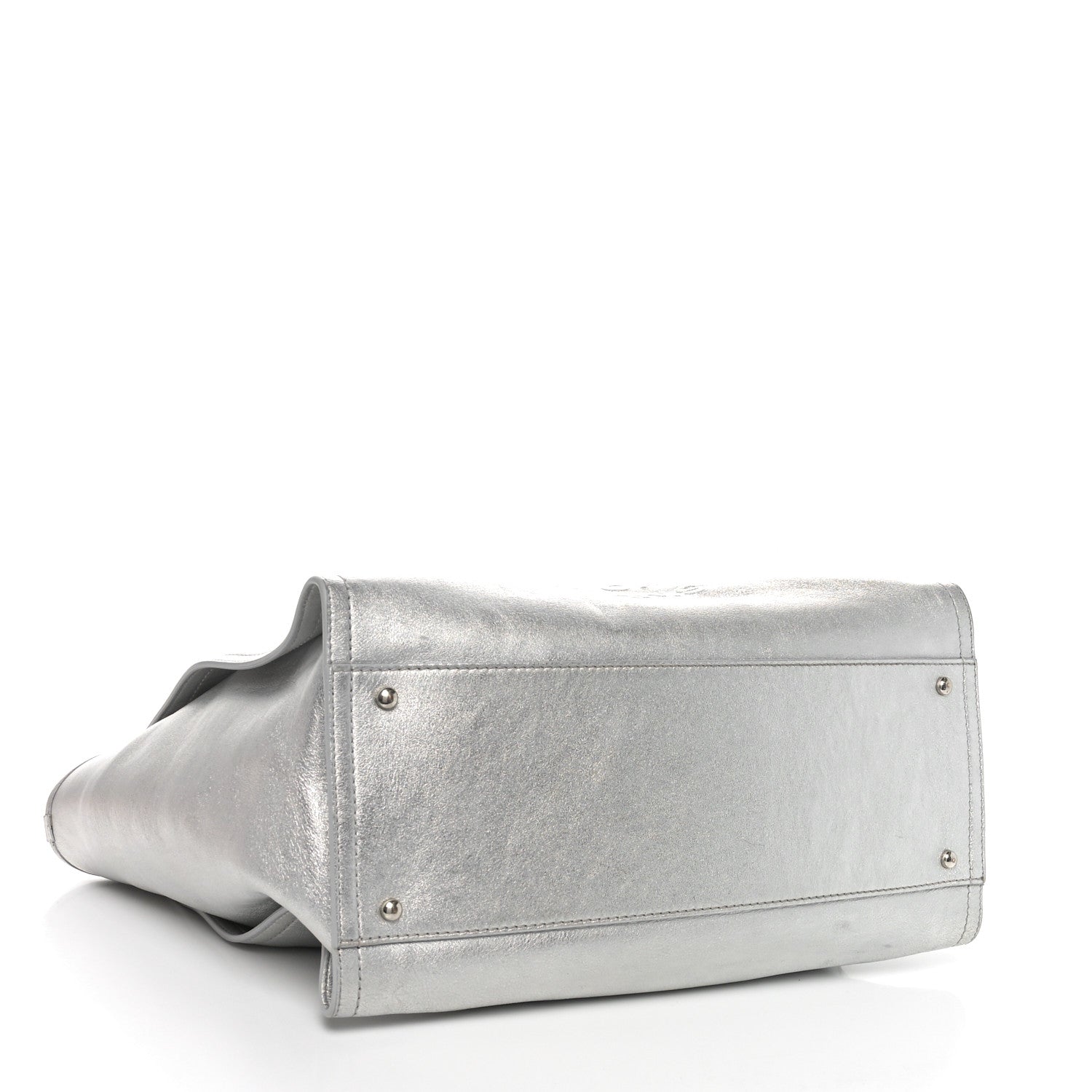 Chanel Metallic Calfskin Medium Deauville Tote Silver 4 of 11