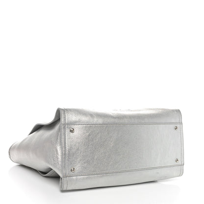 Chanel Metallic Calfskin Medium Deauville Tote Silver 4 of 11