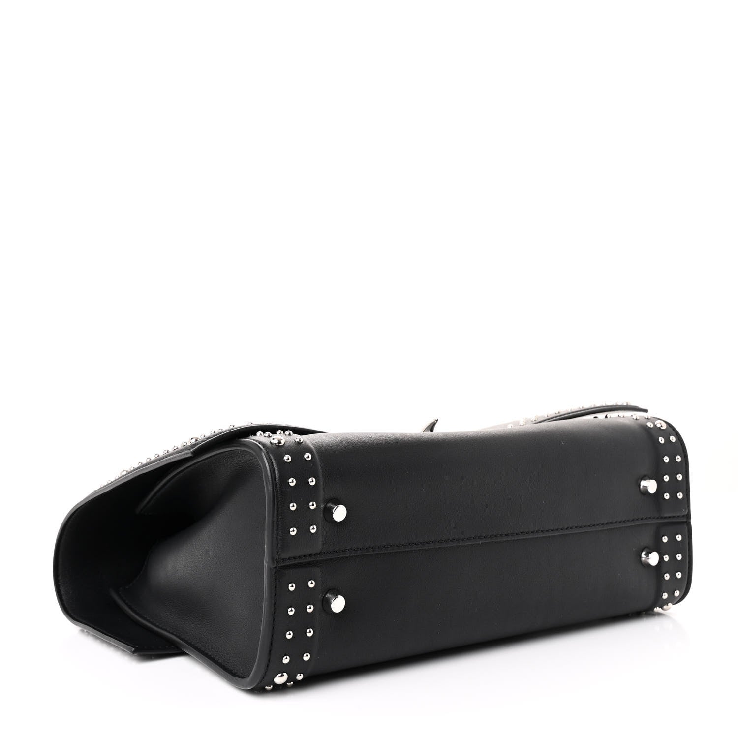 Givenchy Grained Calfskin Studded Small Shark Lock Satchel Black 4 of 9