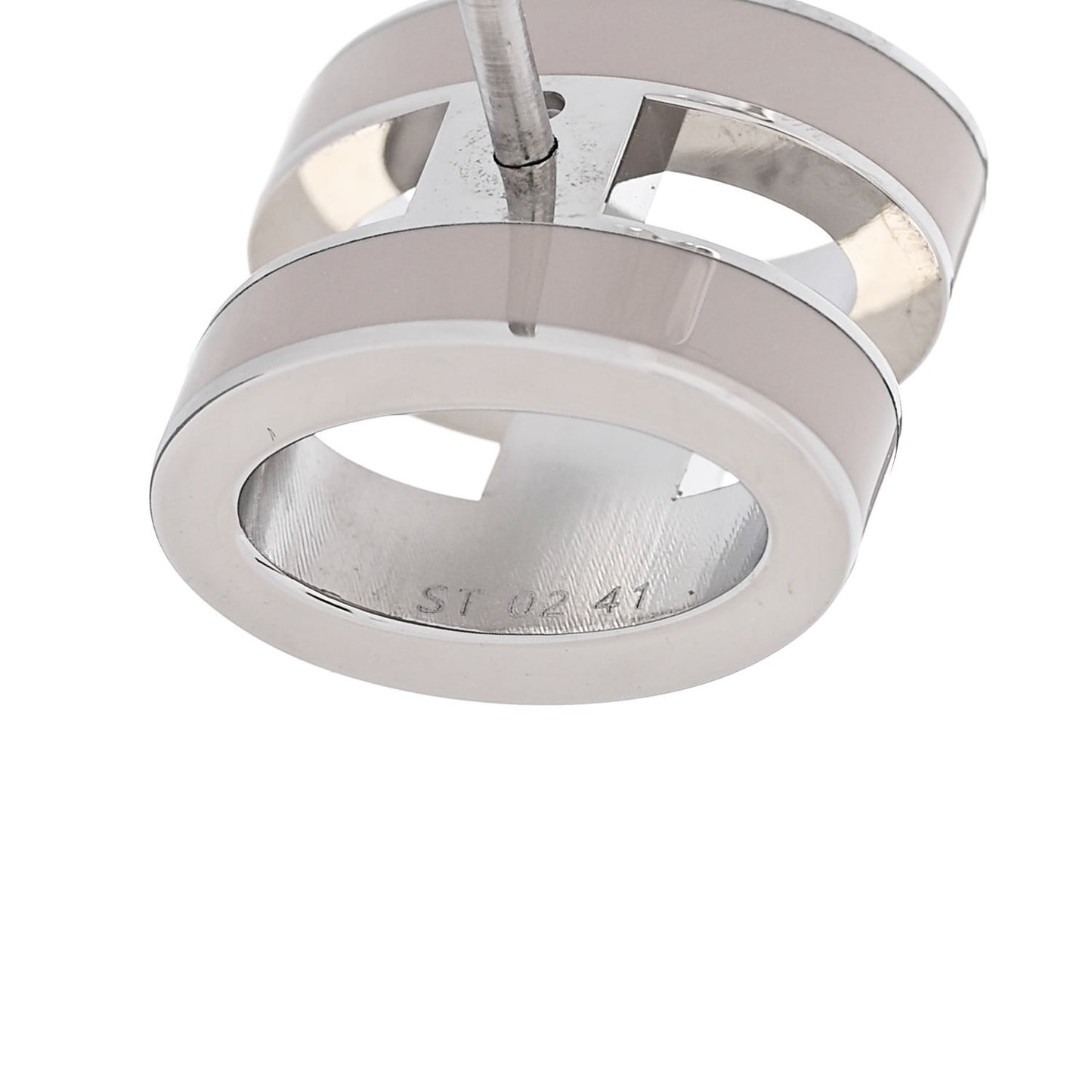 Palladium Lacquered Pop H Earrings Marron Glace