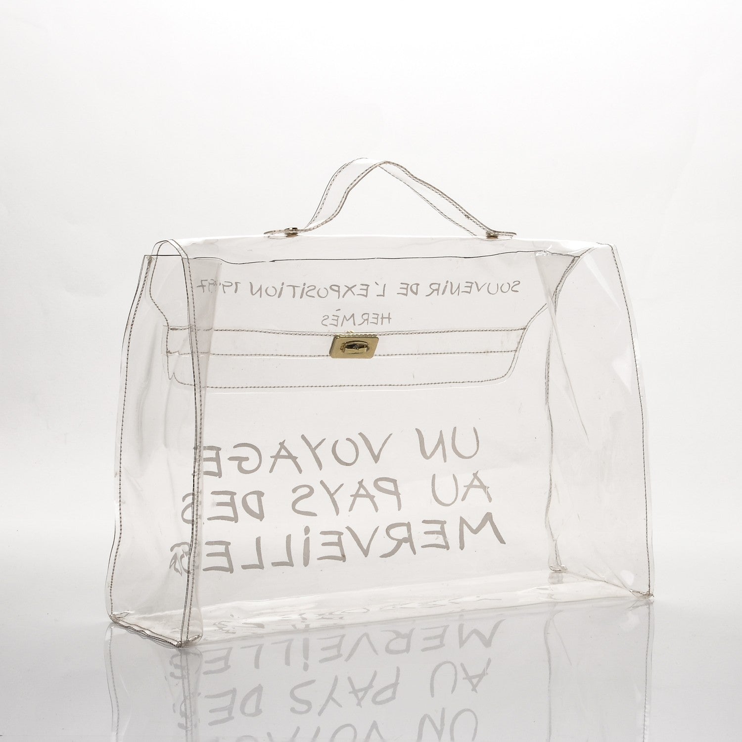 Hermes Vinyl Souvenir De L'Exposition Kelly Transparent 3 of 5