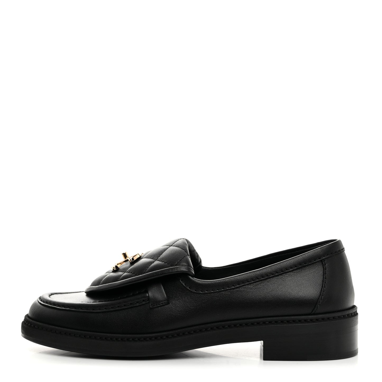 Lambskin Quilted CC Turnlock Loafers 36.5 Black