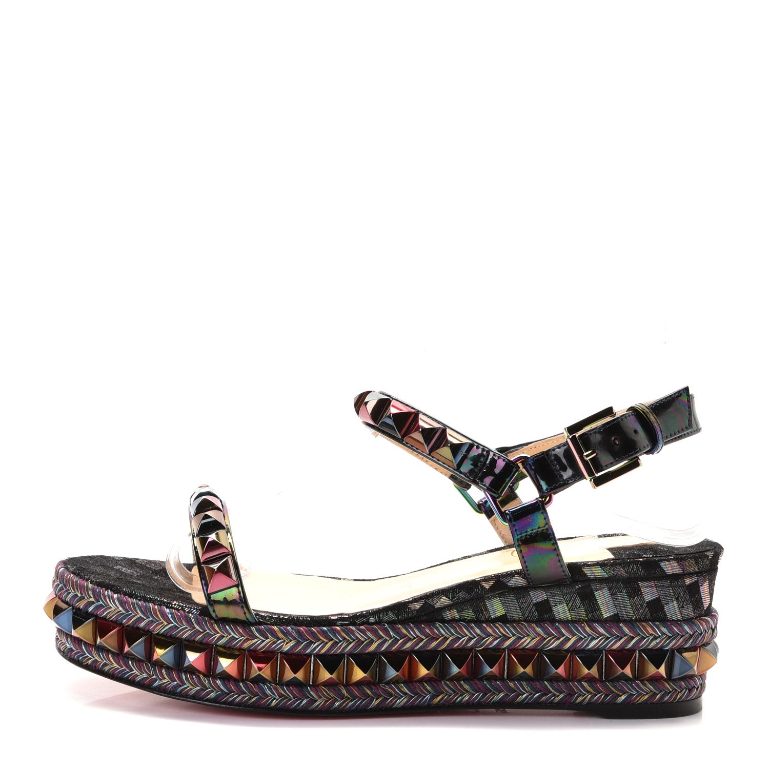 Christian Louboutin Patent Stellar Suede Cataclou 60 Platform Sandals 36 Multicolor 1 of 9