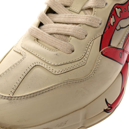 Gucci Calfskin Mouth Print Mens Rhyton Sneakers 8.5 Ivory 12 of 15