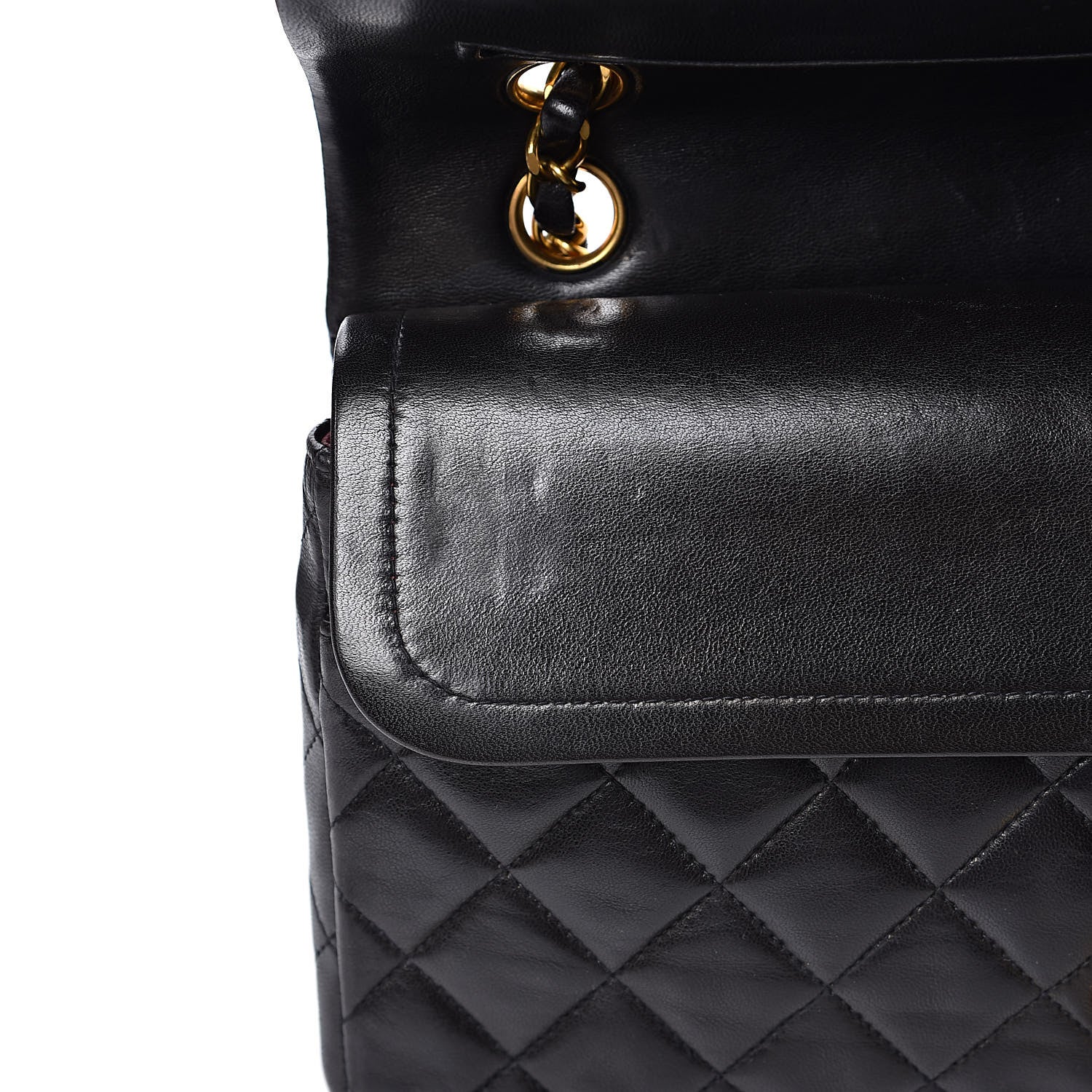Chanel Lambskin Quilted Medium Double Flap Black 14 of 15