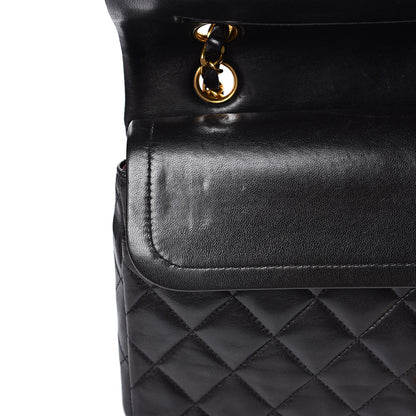 Chanel Lambskin Quilted Medium Double Flap Black 14 of 15