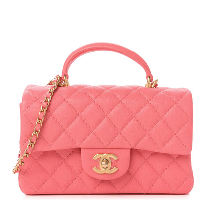Chanel Caviar Quilted Mini Top Handle Rectangular Flap Pink 1 of 10