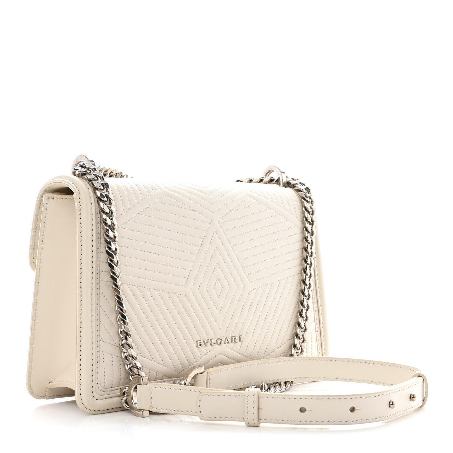 Quilted Nappa Smooth Calfskin Serpenti Forever Diamond Blast Shoulder Bag Ivory
