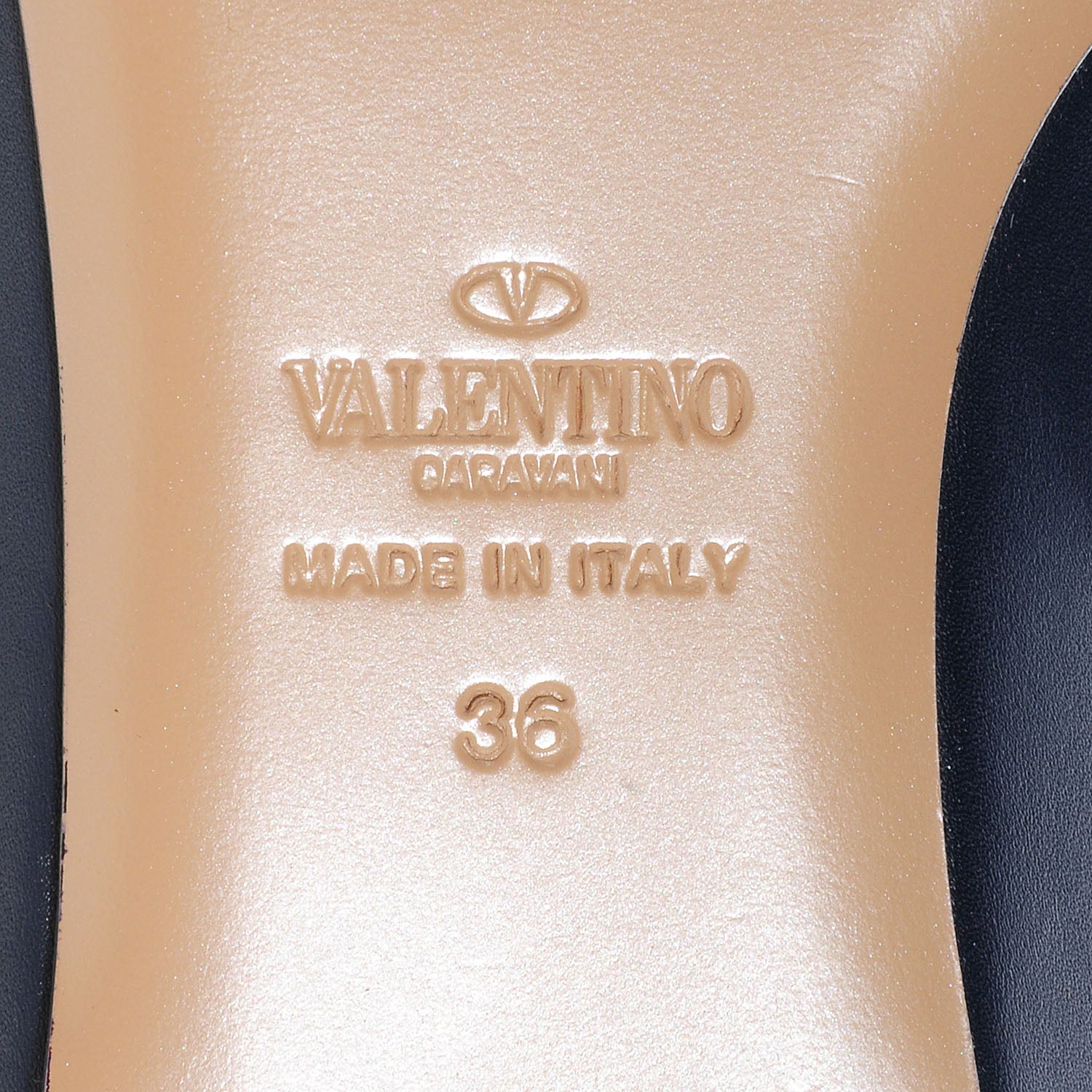 Valentino Garavani Nappa Rockstud Ballerina Flats 36 Marine Poudre 7 of 9