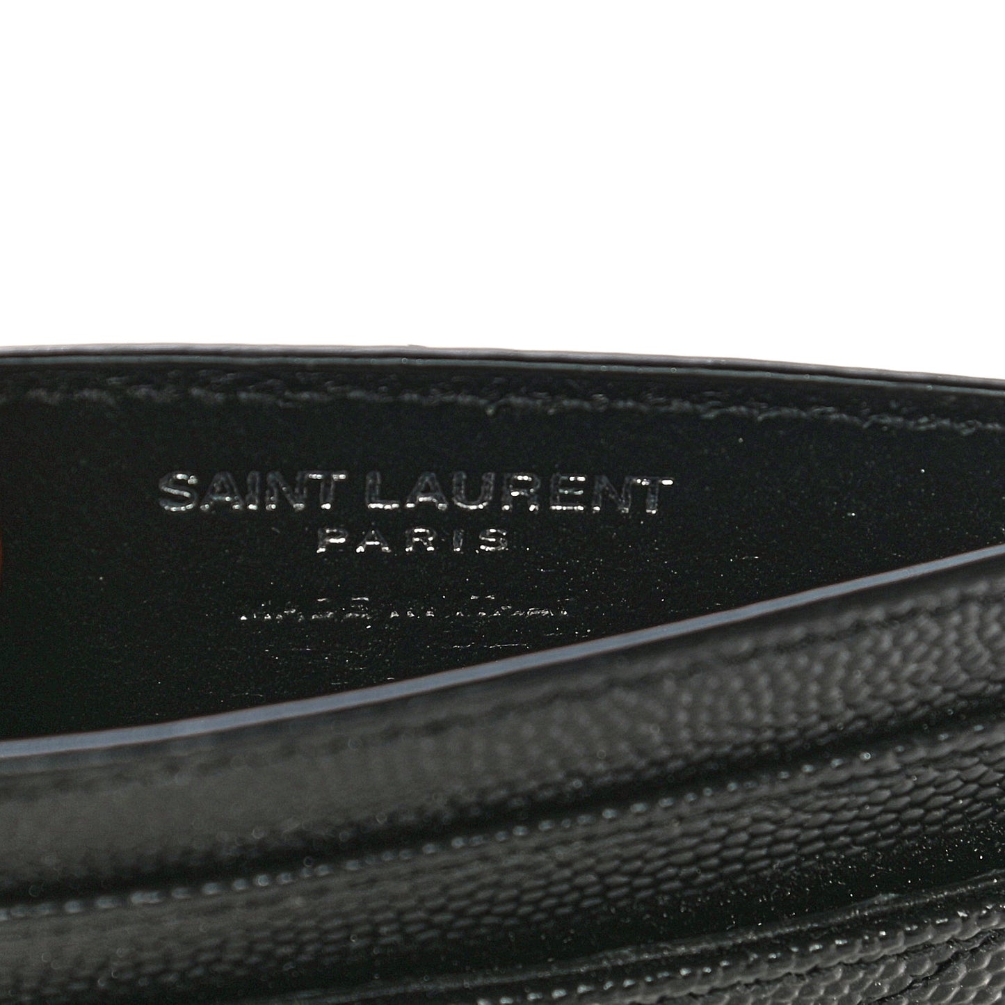 Grain De Poudre Matelasse Chevron Monogram Credit Card Case Black