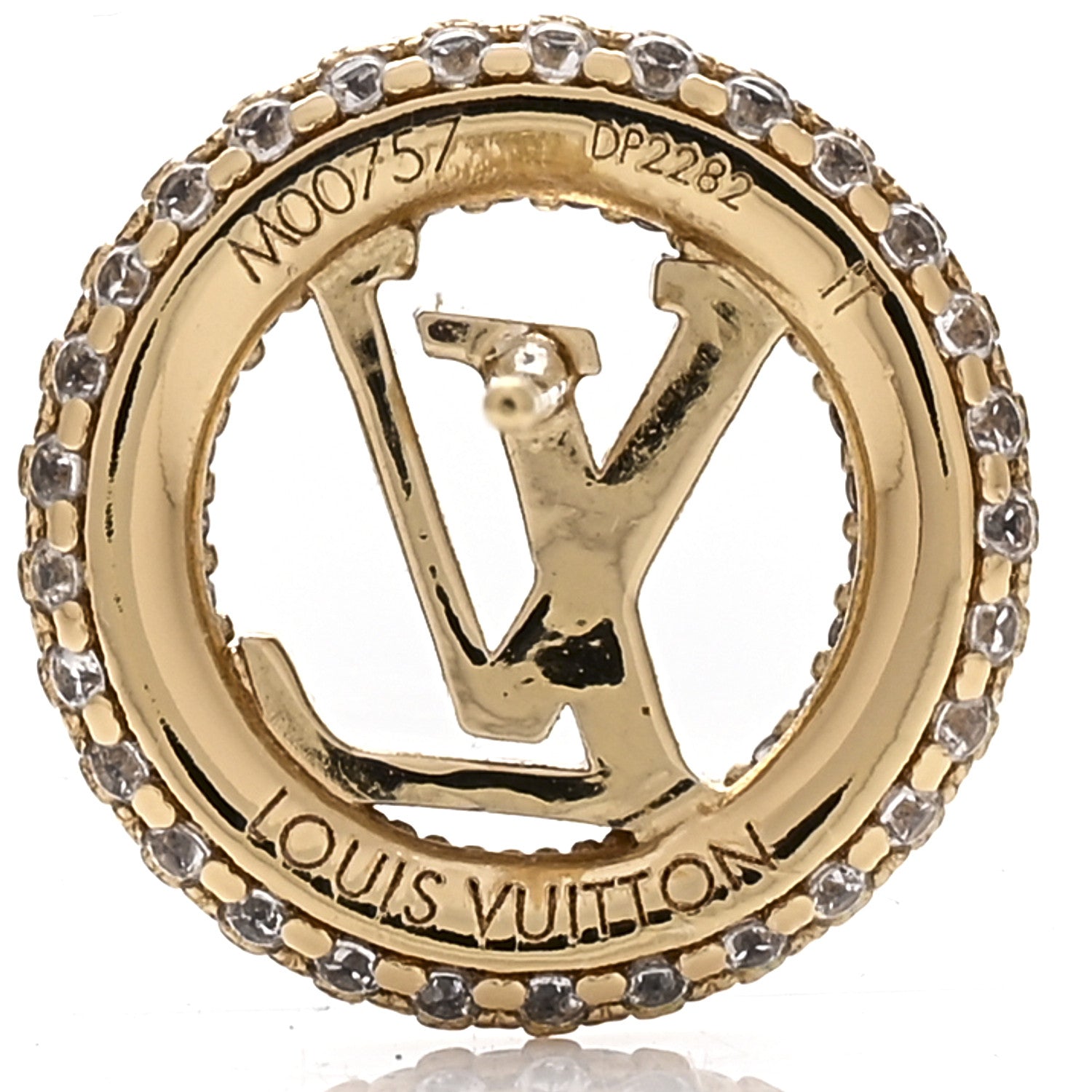 Louis Vuitton Metal Crystal Louise By Night Earrings Gold 4 of 4