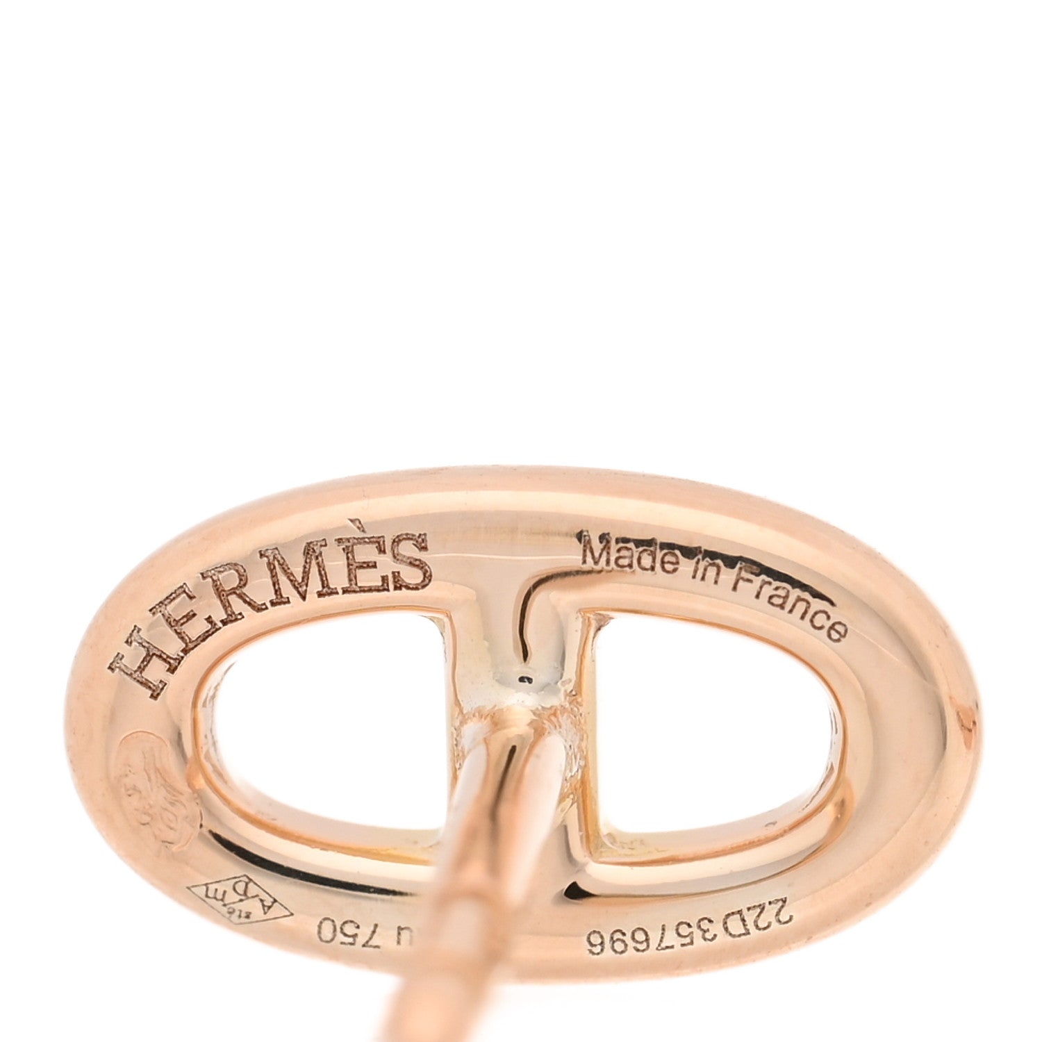 Hermes 18K Rose Gold TPM Farandole Stud Earrings 4 of 4