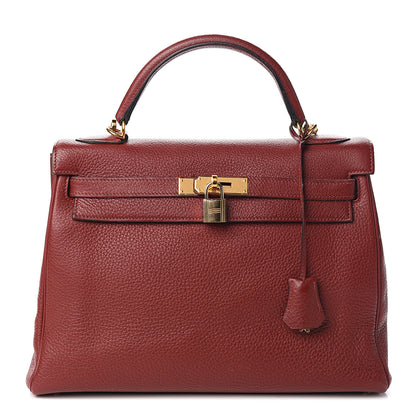 Hermes Taurillon Clemence Retourne Kelly 32 Rouge H 1 of 35