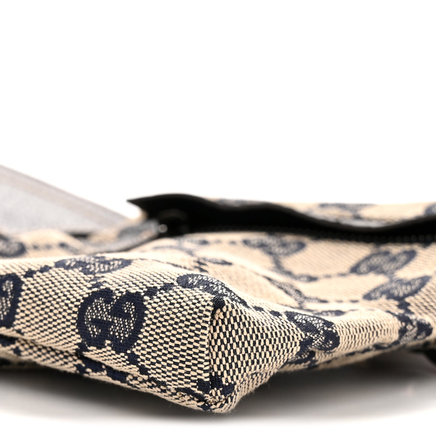GG Monogram Web Double Pocket Belt Bag Navy