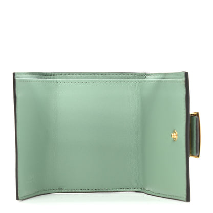 Fendi Nappa Matisse FF Embossed Micro Tri-Fold Wallet Menta 7 of 10