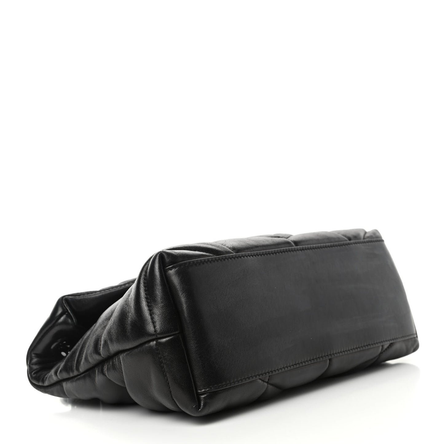 Lambskin Quilted Small Loulou Puffer Monogram Chain Satchel Black