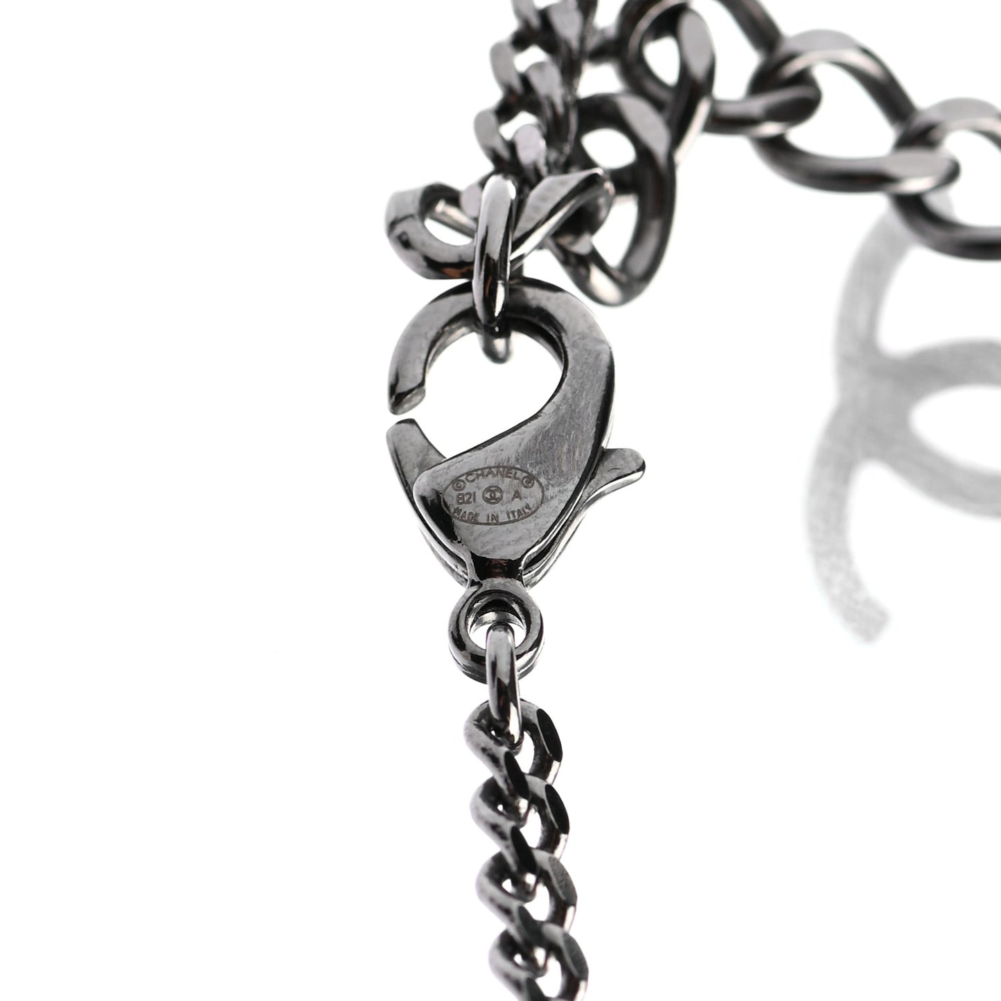 Ruthenium Crystal Pearl CC Necklace