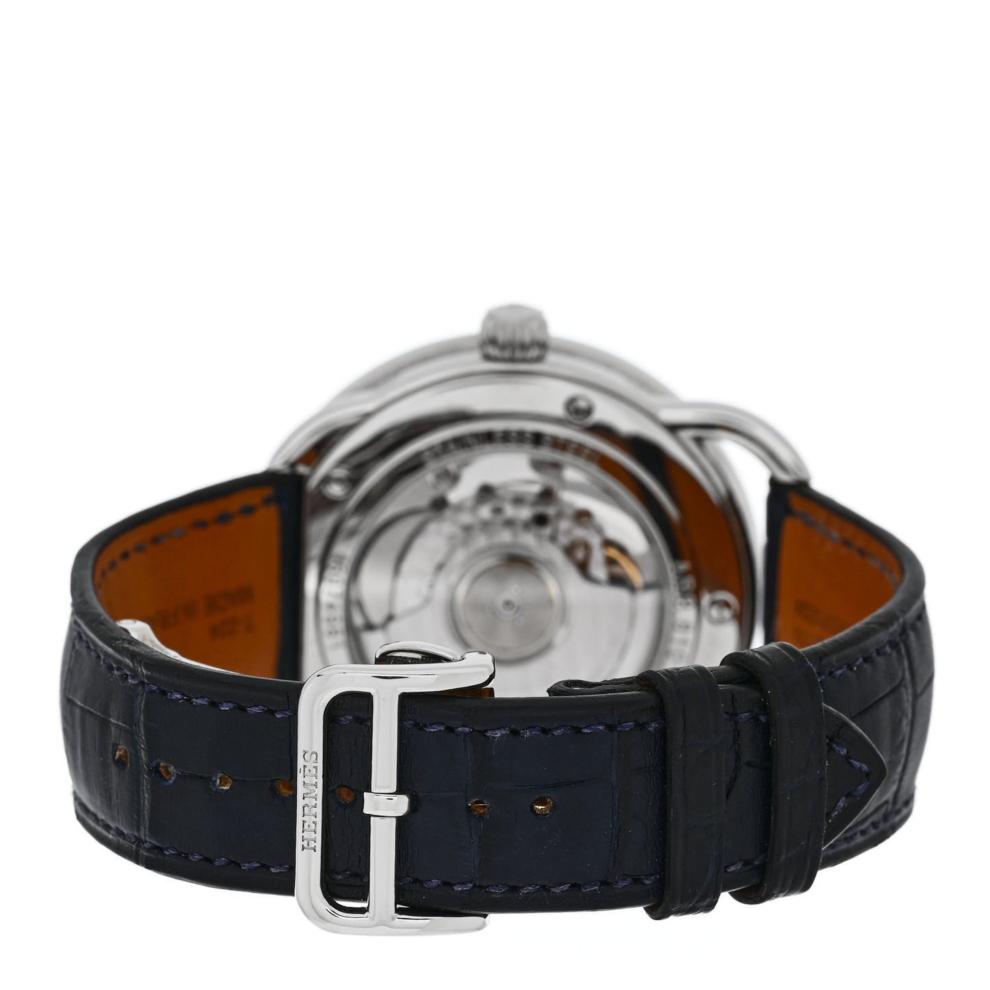 Stainless Steel Alligator 43mm Arceau Grande Lune Automatic Watch Bleu Abysse