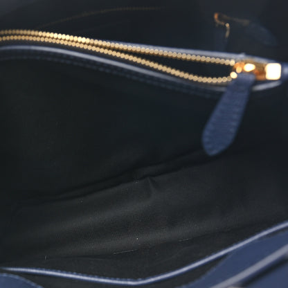 Burberry Derby Calfskin Vintage Check Medium Banner Tote Regency Blue 5 of 9