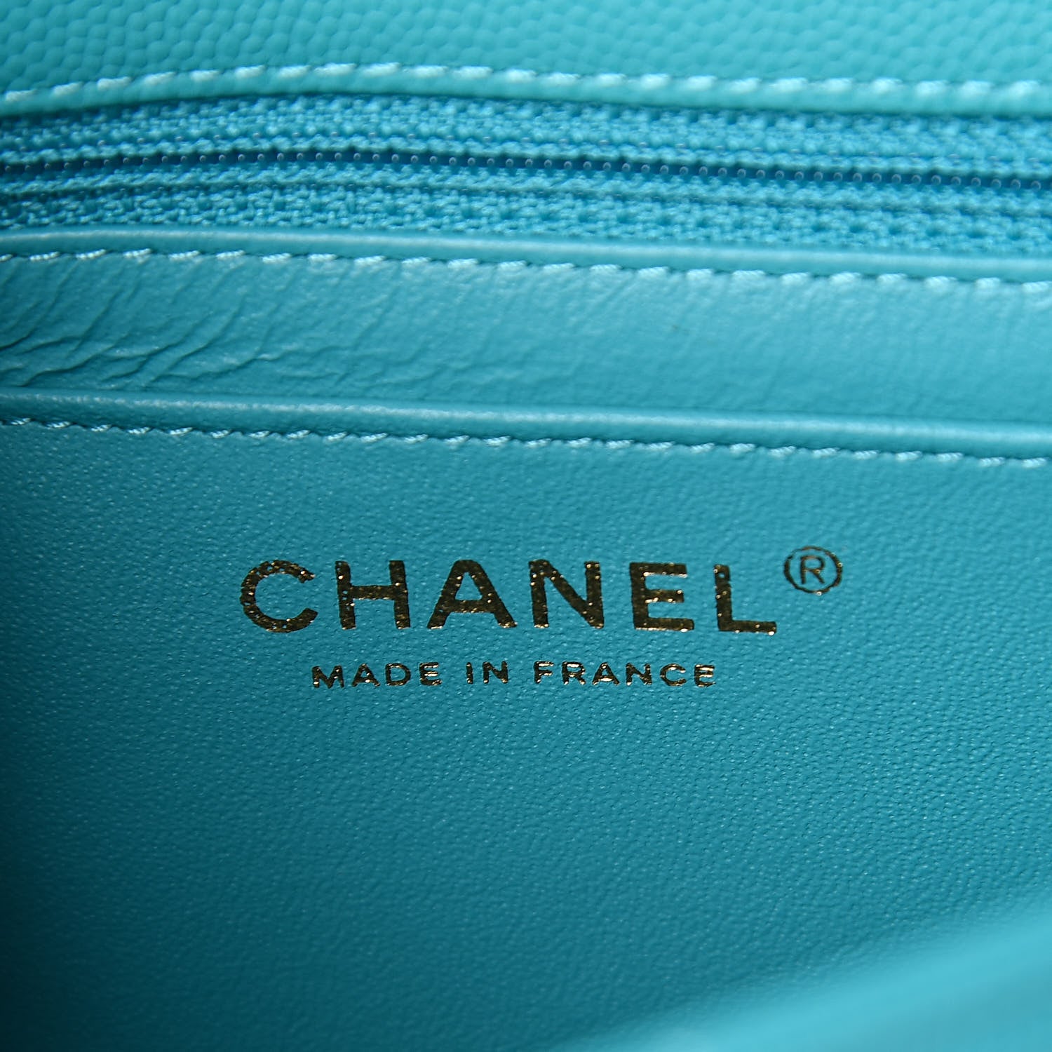 Chanel Caviar Quilted Mini Rectangular Flap Turquoise 6 of 10