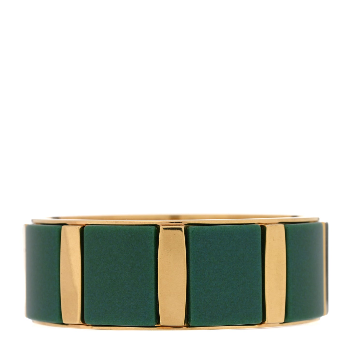 Metal Resin Bangle Bracelet Gold Green