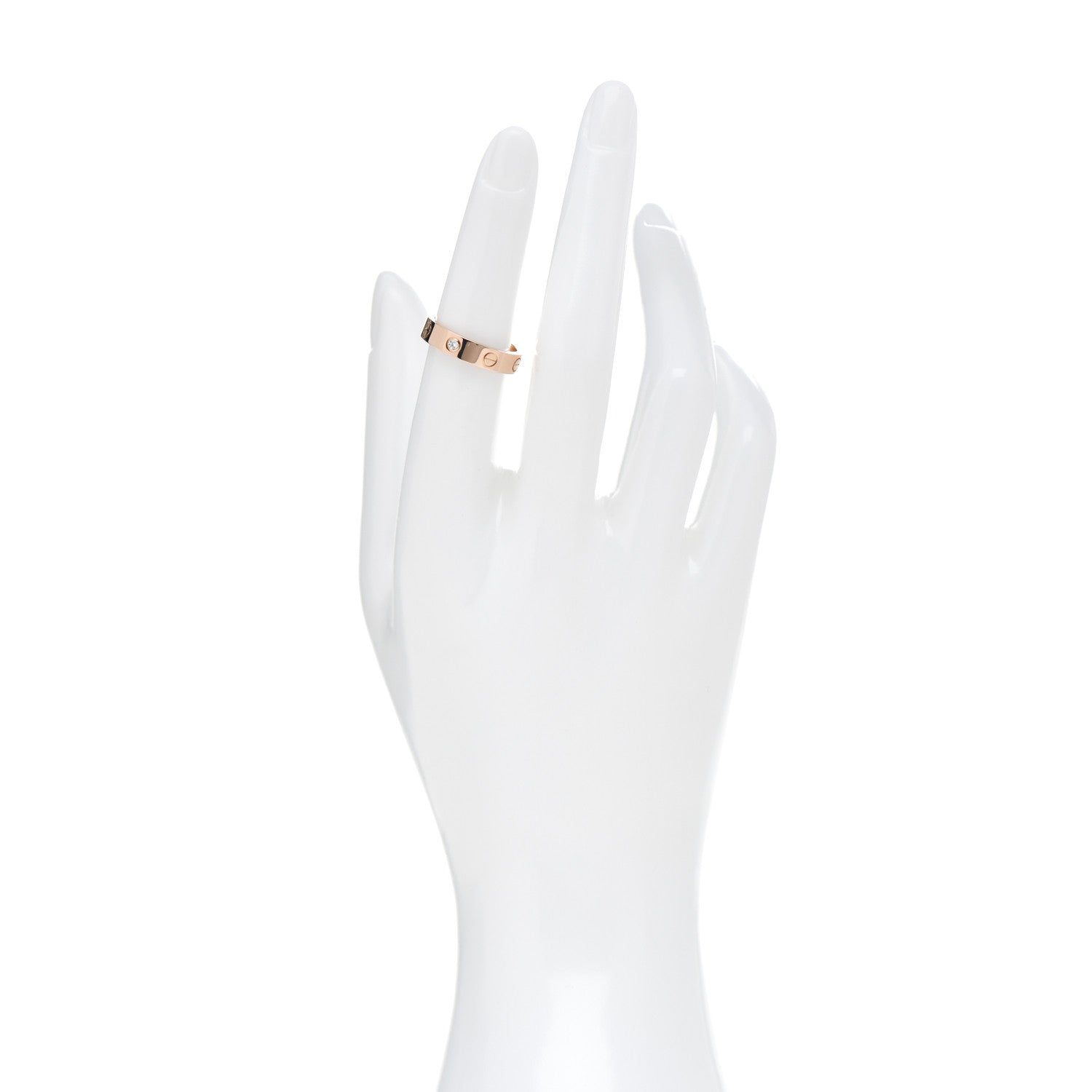 Cartier 18K Pink Gold Diamond 4mm LOVE Wedding Band Ring 51 5.75 2 of 4