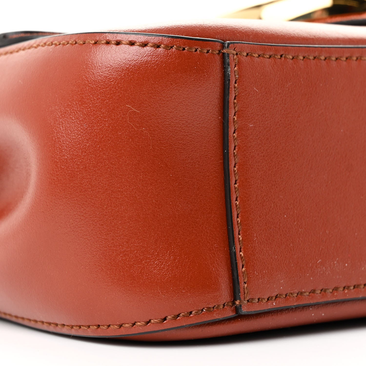 Chloe Calfskin Small Square C Double Carry Sepia Brown 9 of 10