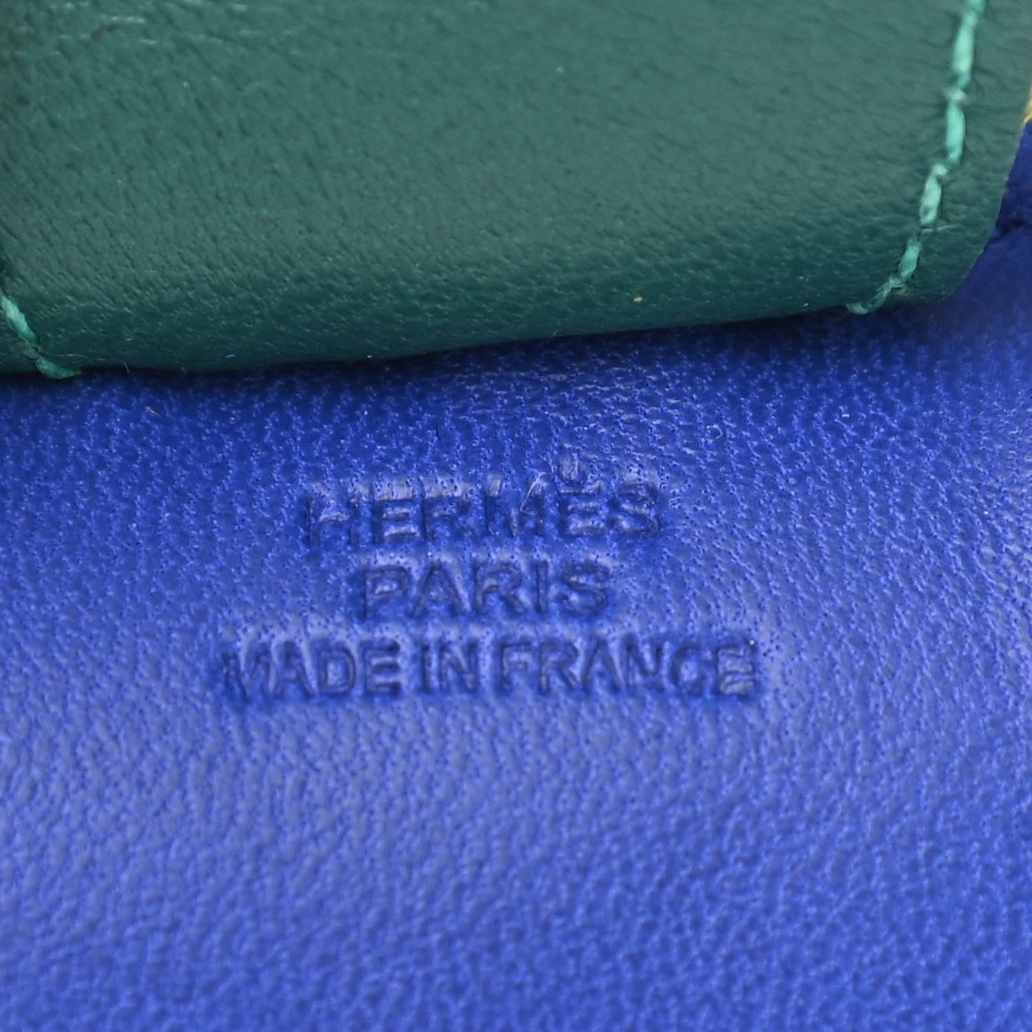 Hermes Milo Lambskin Grigri Rodeo Horse Bag Charm MM Bleu Electrique Lime Vert Fonce 3 of 3
