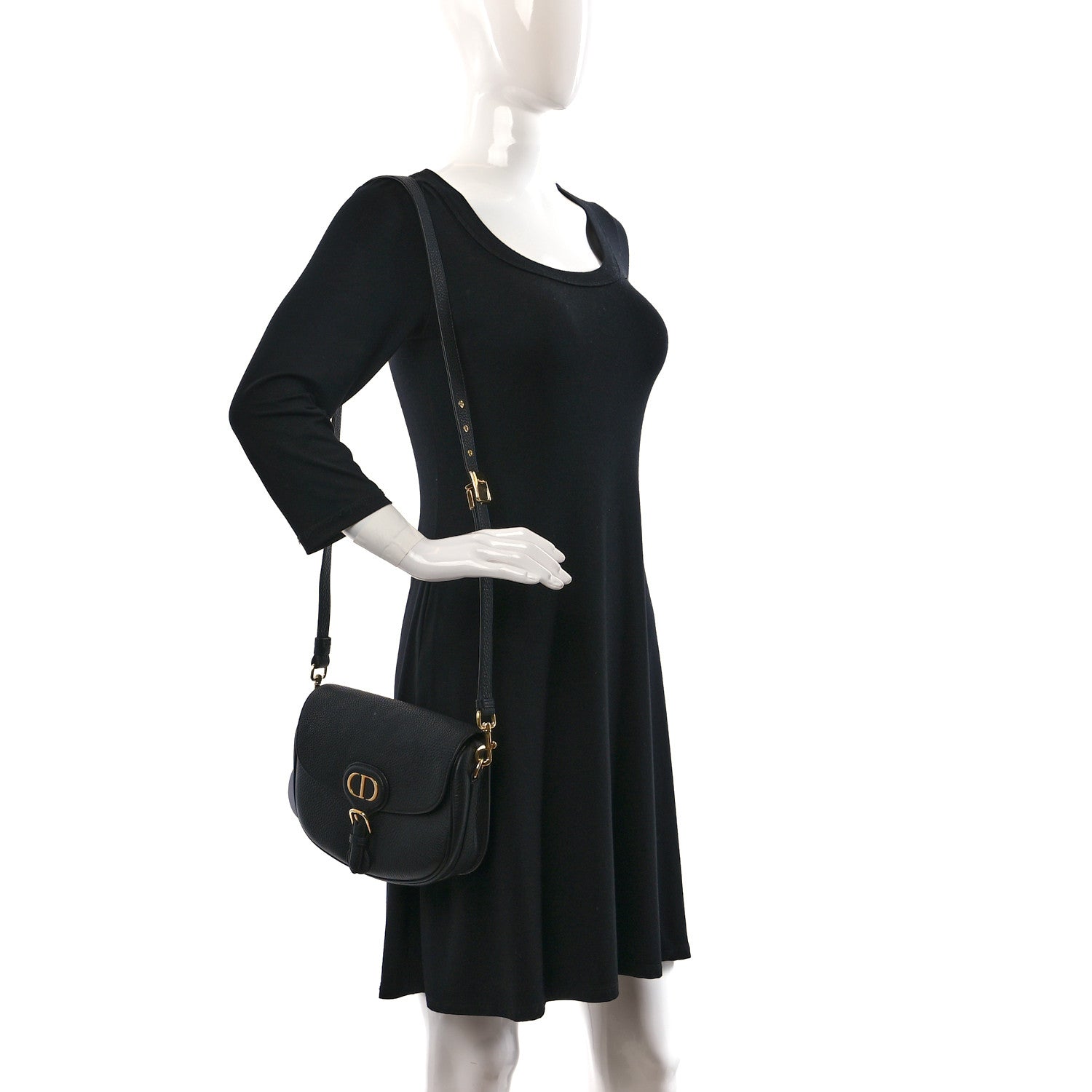 Christian Dior Grained Calfskin Medium Bobby Flap Black 2 of 9