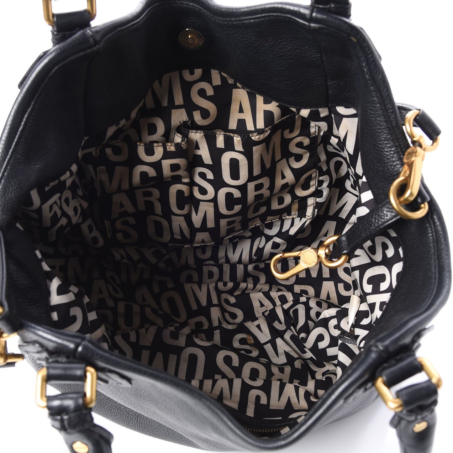 MARC By Pebbled Calfskin Classic Q Francesca Tote Black