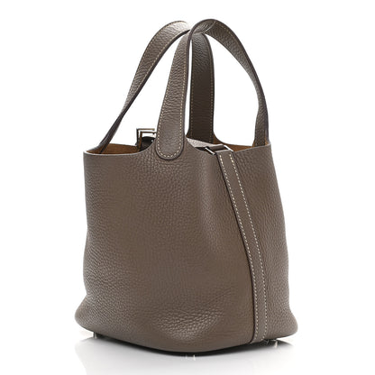 Hermes Taurillon Clemence Picotin Lock 18 PM Etoupe 3 of 12