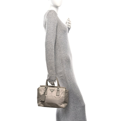 Prada Nylon Saffiano Bi-Color Tote Grey 2 of 10