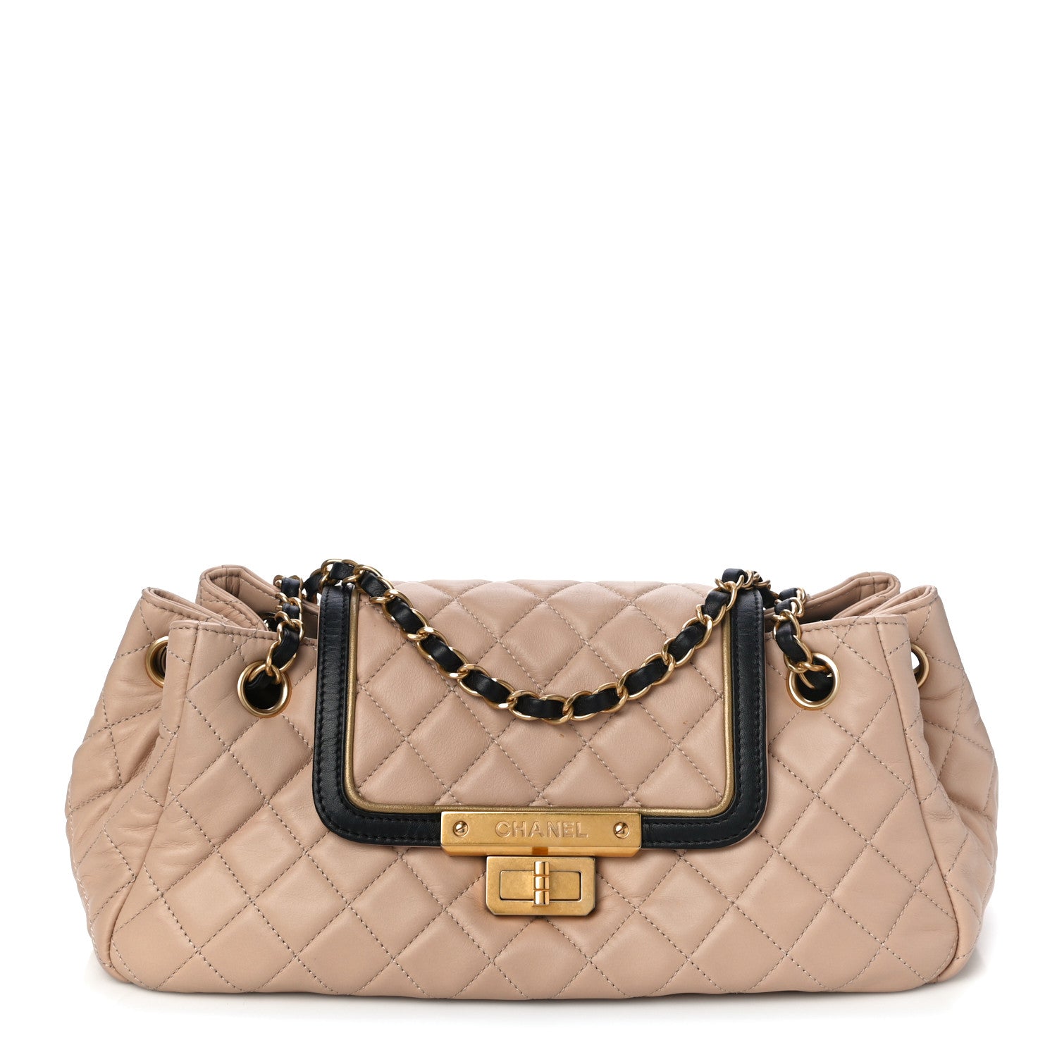 Chanel Lambskin Quilted East West Accordion Flap Beige 1 of 11