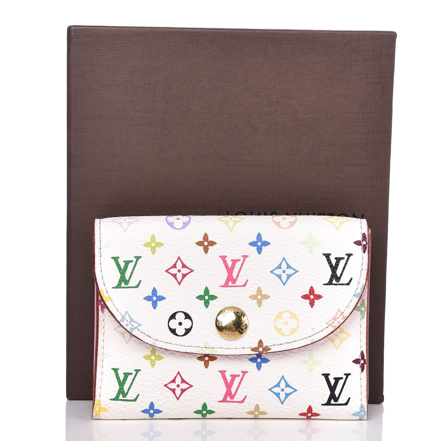 Louis Vuitton Monogram Multicolor Business Card Holder White Litchi 9 of 9