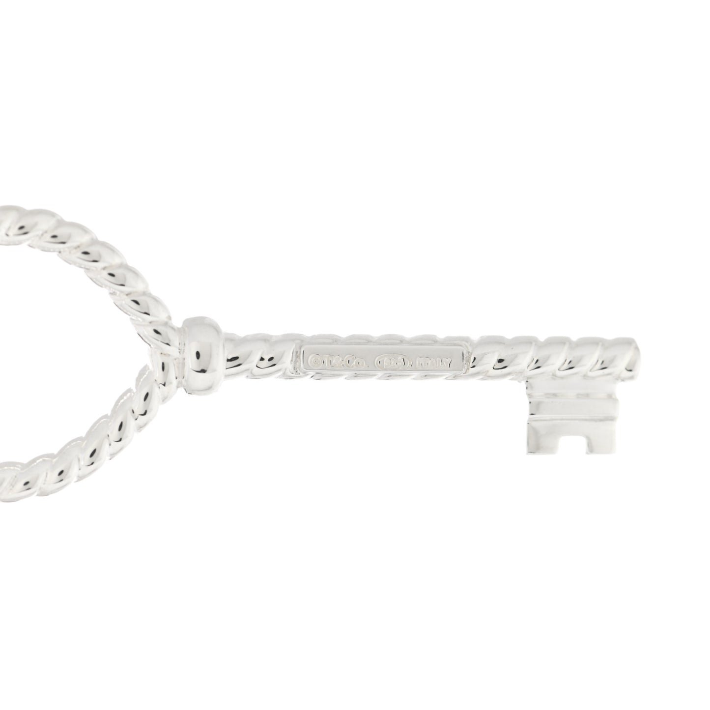 Sterling Silver Twist Heart Key Pendant