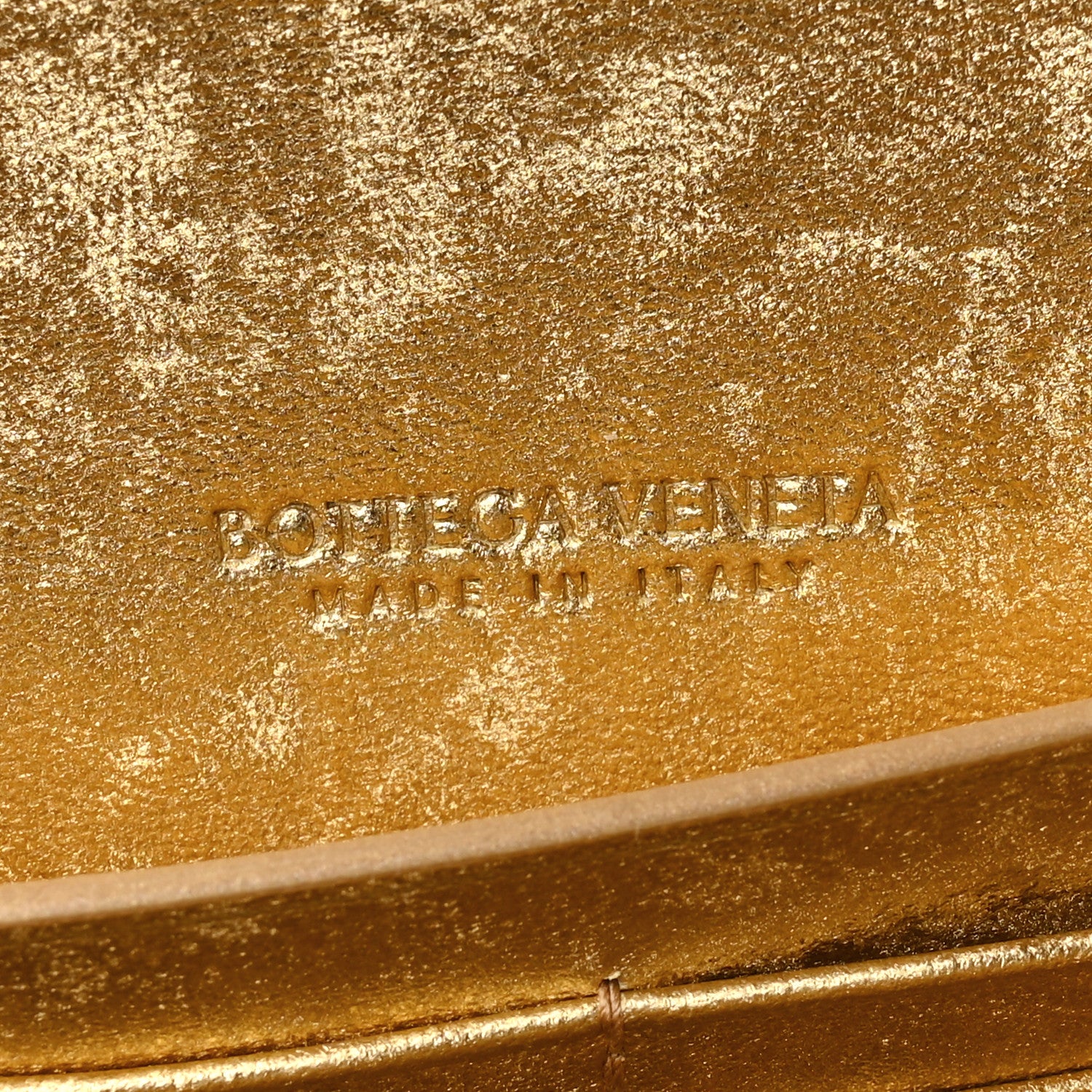 Bottega Veneta Metallic Satin Lambskin Intrecciato Long Andiamo Top Handle Clutch Gold 6 of 10