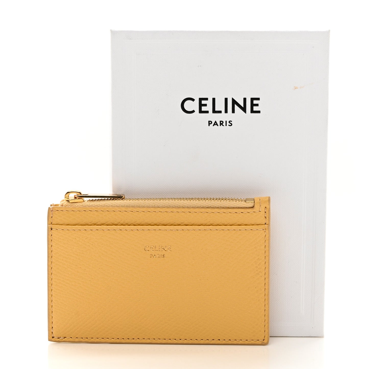 Grained Calfskin Zipped Card Holder