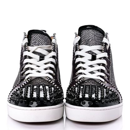 Christian Louboutin Lame Lou Spikes Flat Sneakers 45 Antic Silver 2 of 12