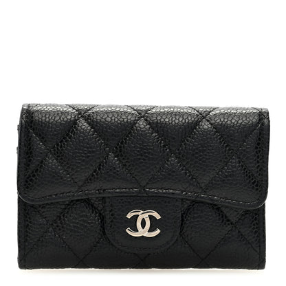 Chanel Caviar Quilted Flap Card Holder Wallet Black 1 of 7