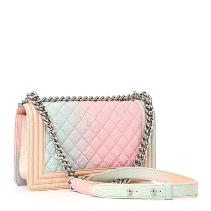 Chanel Caviar Quilted Medium Rainbow Boy Flap Pink Multicolor 3 of 10