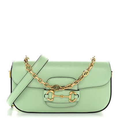 Gucci Azalea Calfskin Small Horsebit 1955 Chain Shoulder Bag Light Green 1 of 10