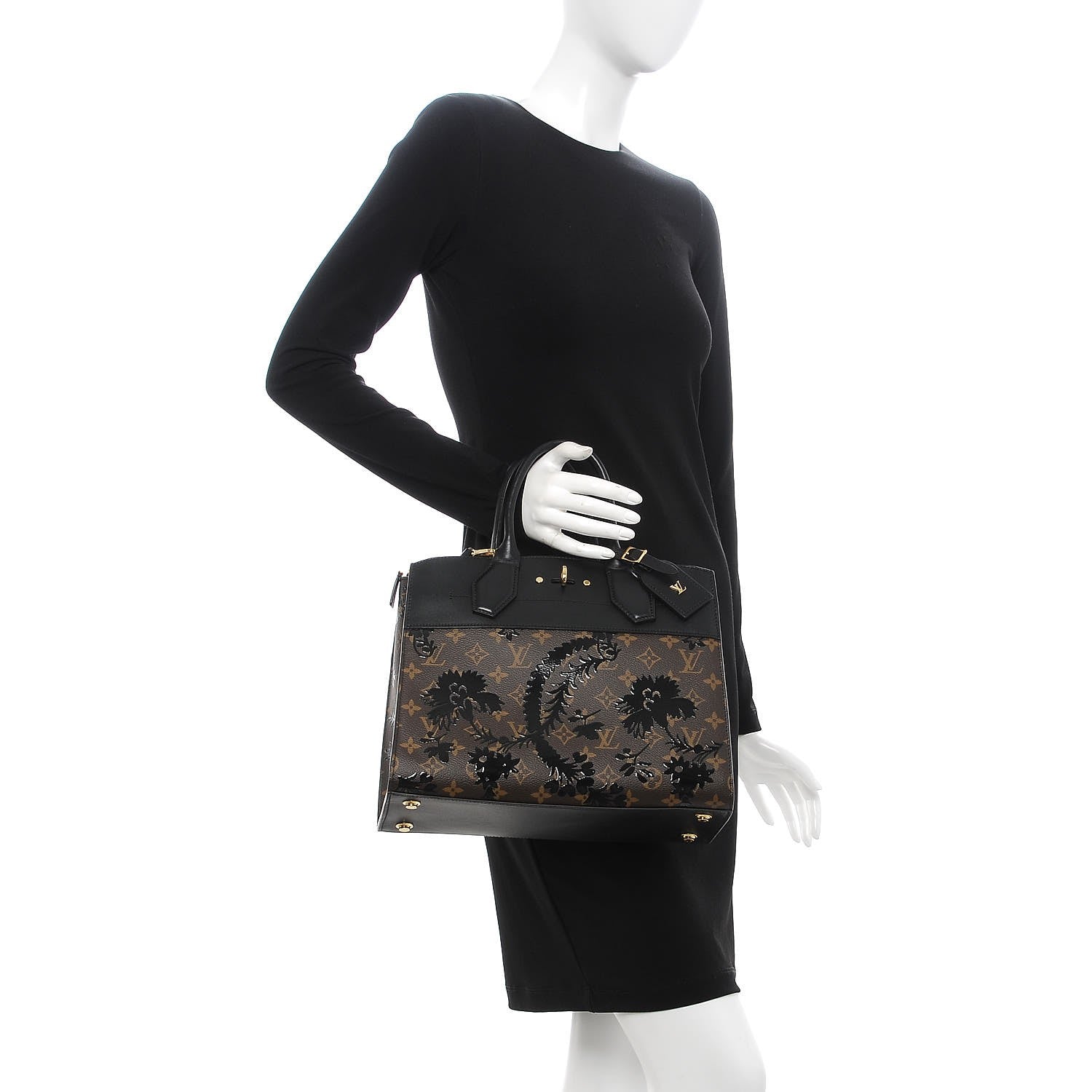 Louis Vuitton Calfskin Monogram Blossom City Steamer MM 3 of 8